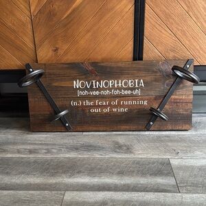 Wooden Wine Rack with Novinophobia Quote